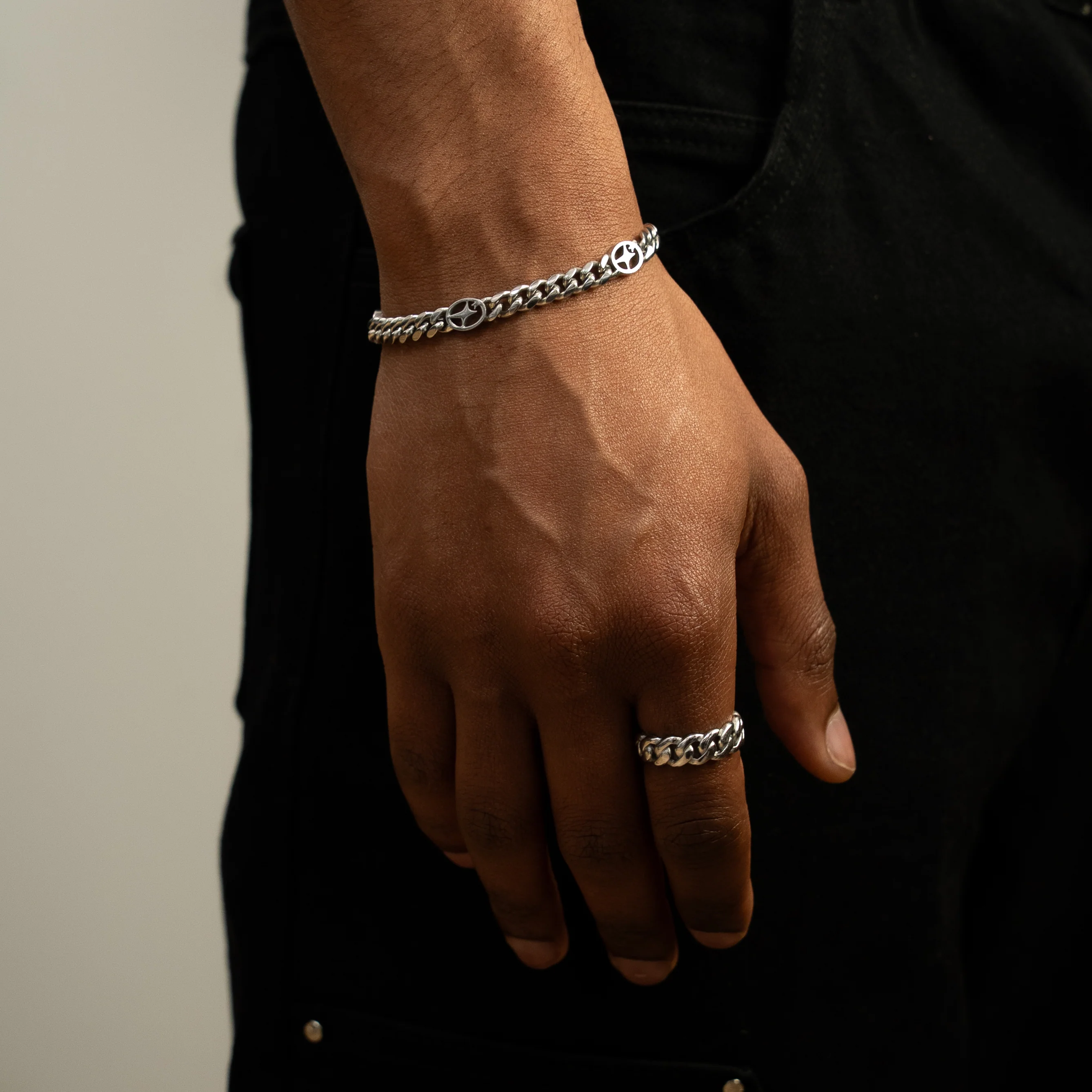 Bracelet Cuban link 6 mm Signature Argenté - Image 3