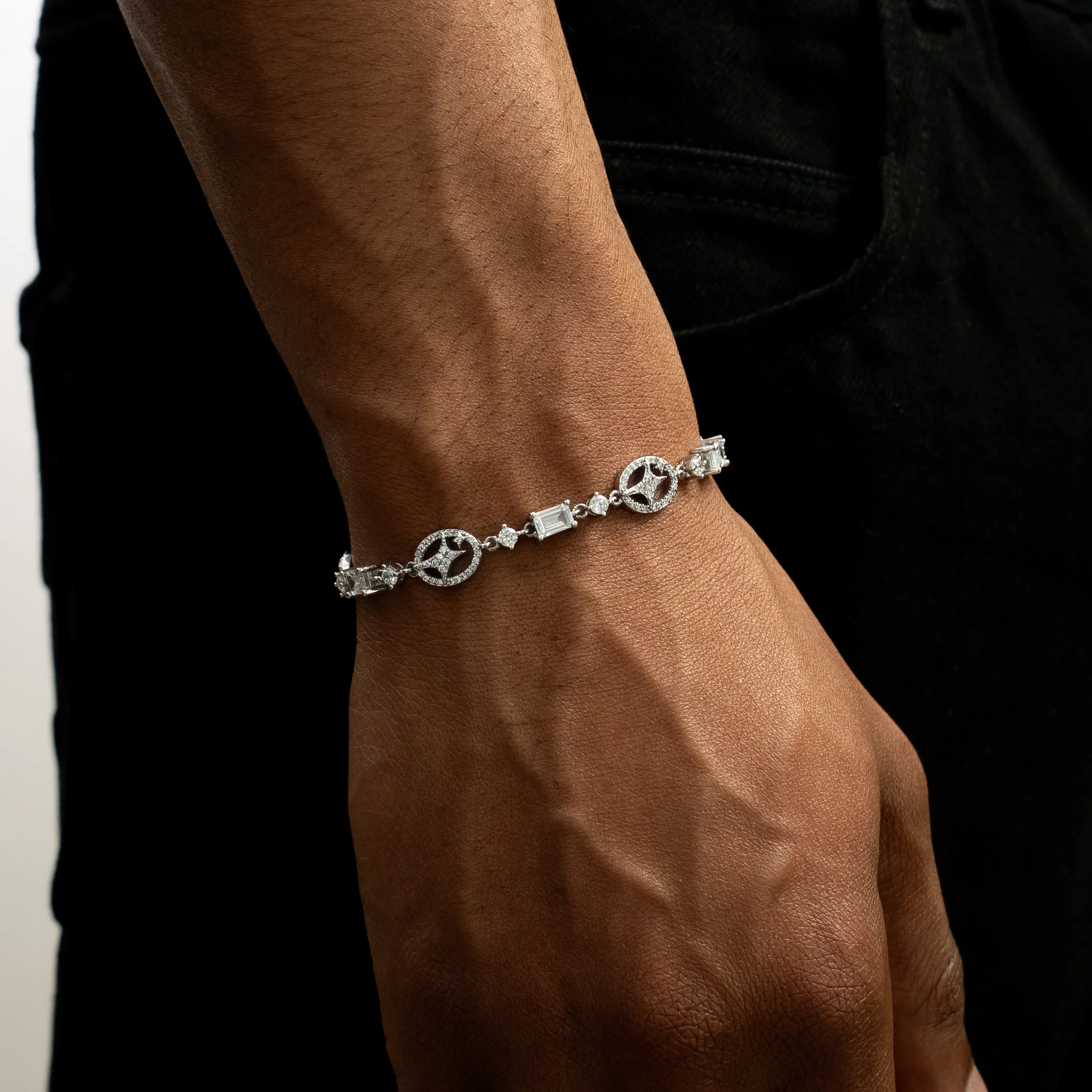 Bracelet Iced signature argenté - Image 3