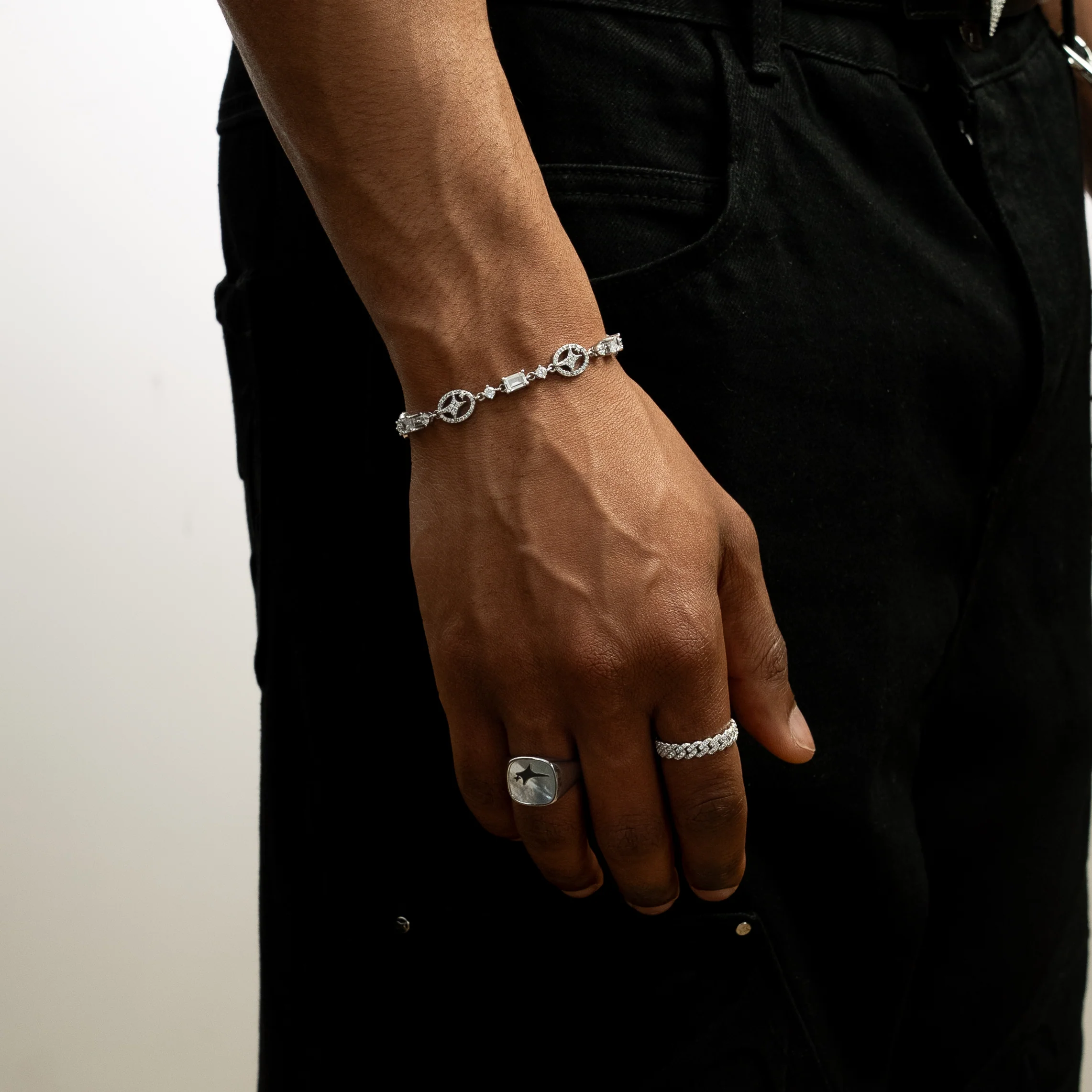 Bracelet Iced signature argenté - Image 4