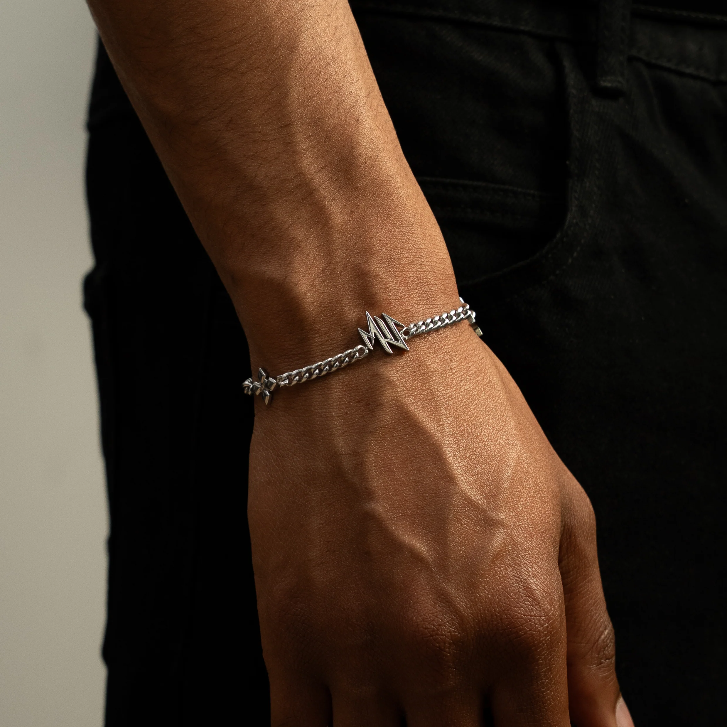 Bracelet MIS cuban - Argenté - Image 3