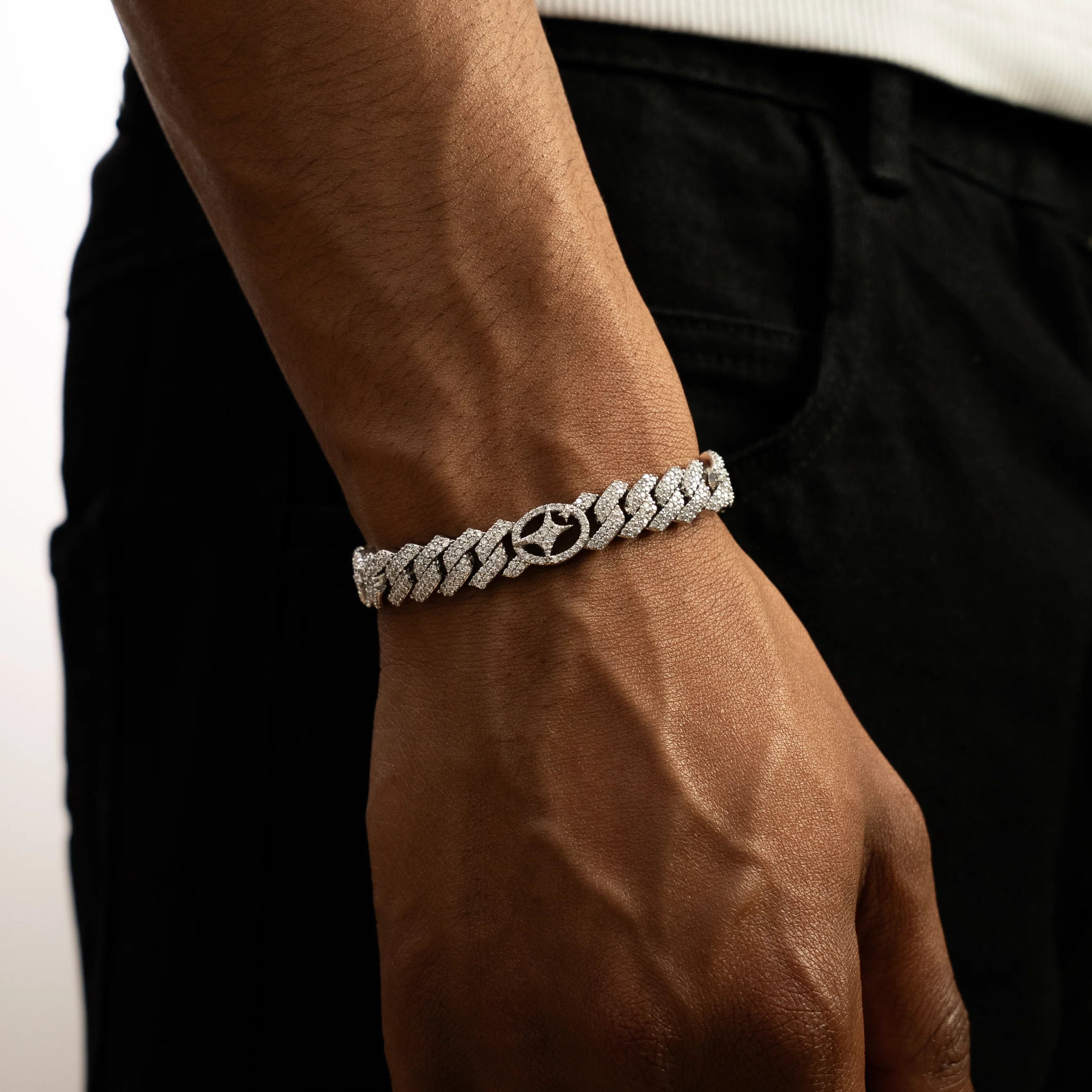 Bracelet Prong link Signature 10mm Argenté - Image 3