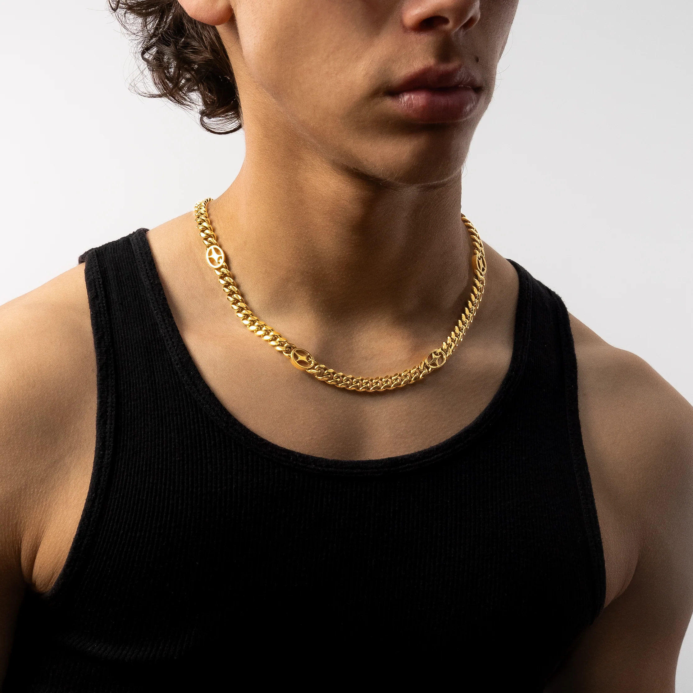 Chaîne Cuban link 8 mm Signature Dorée - Image 2