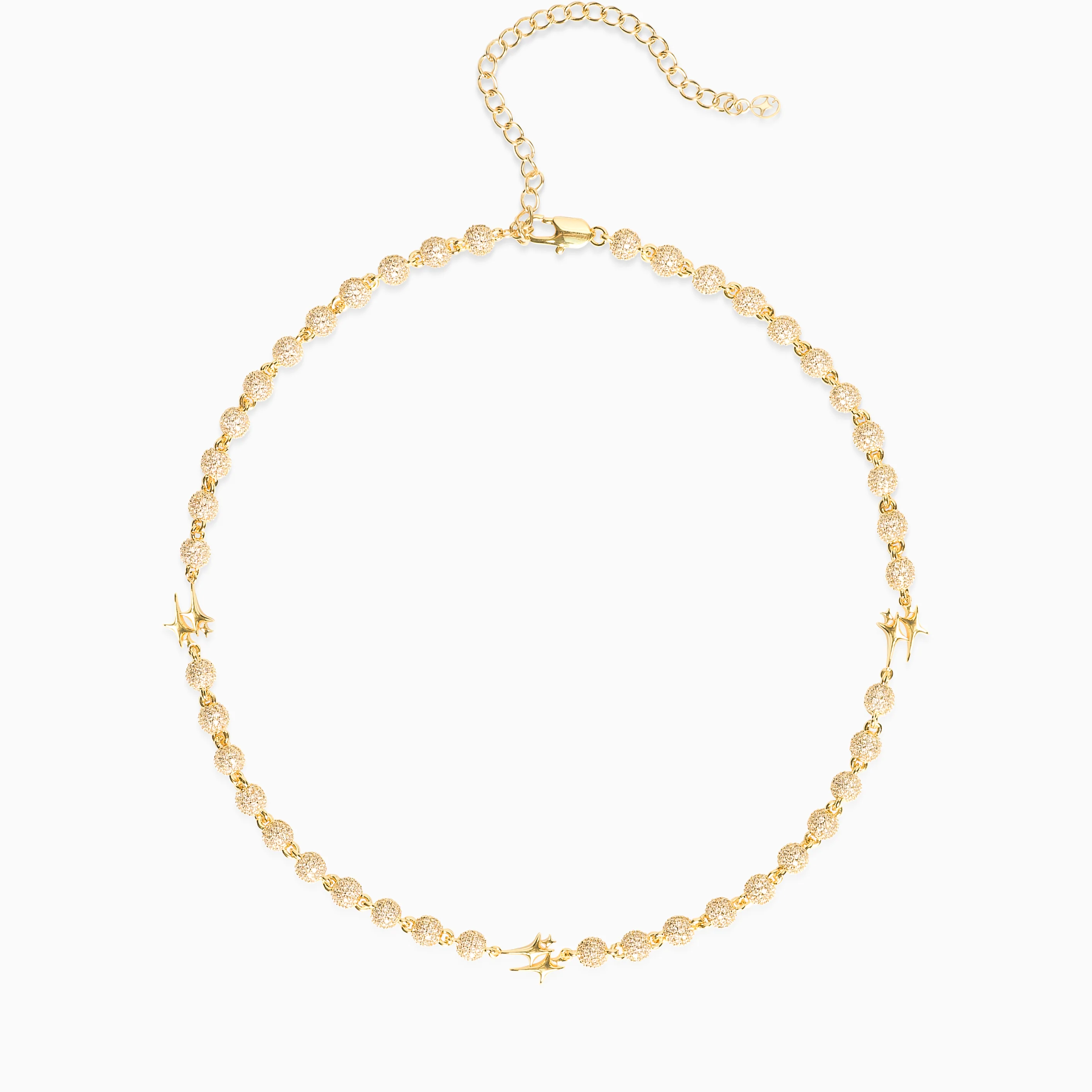 Chaîne Iced Bead link Signature Dorée