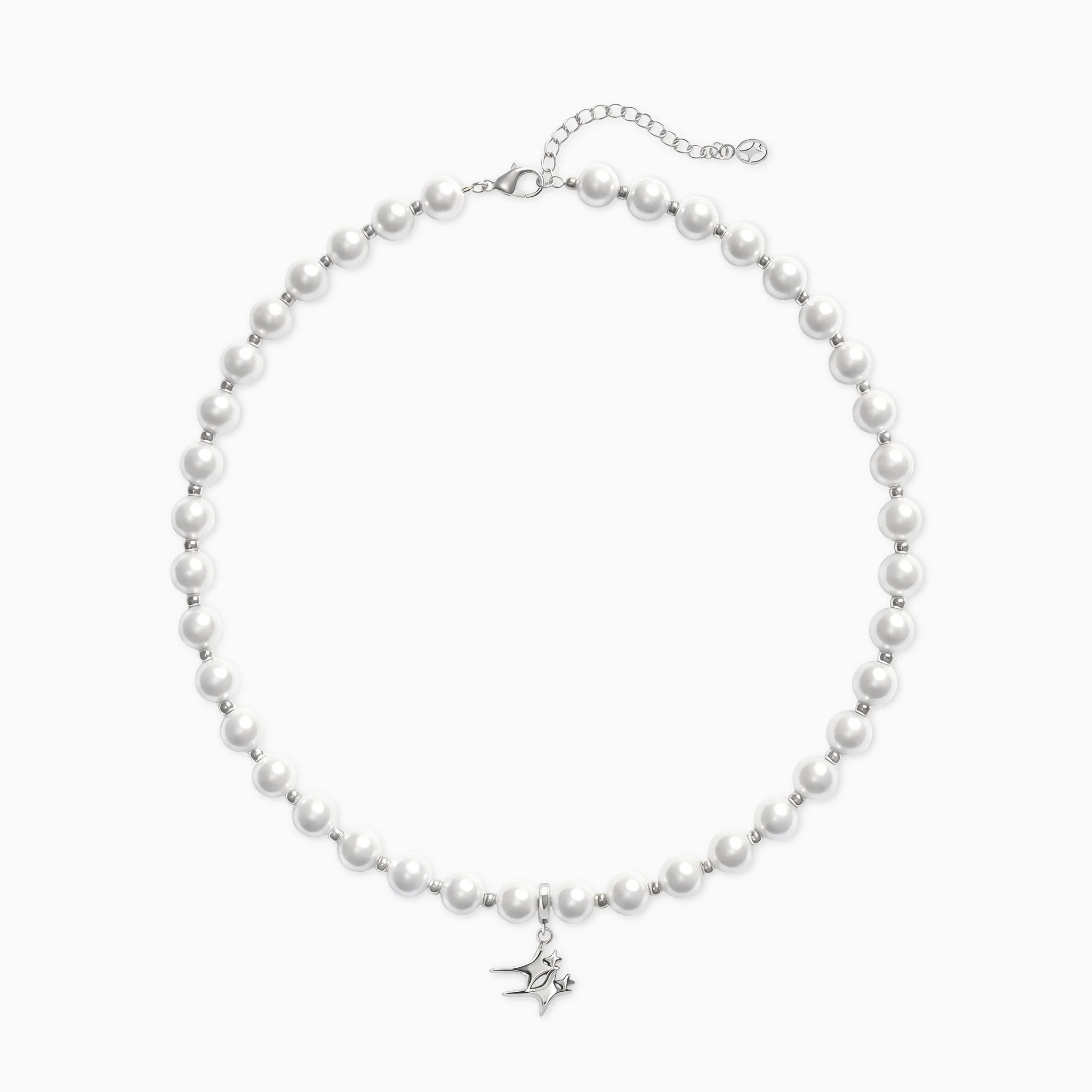Chaîne Pearl Double Stars Argentée