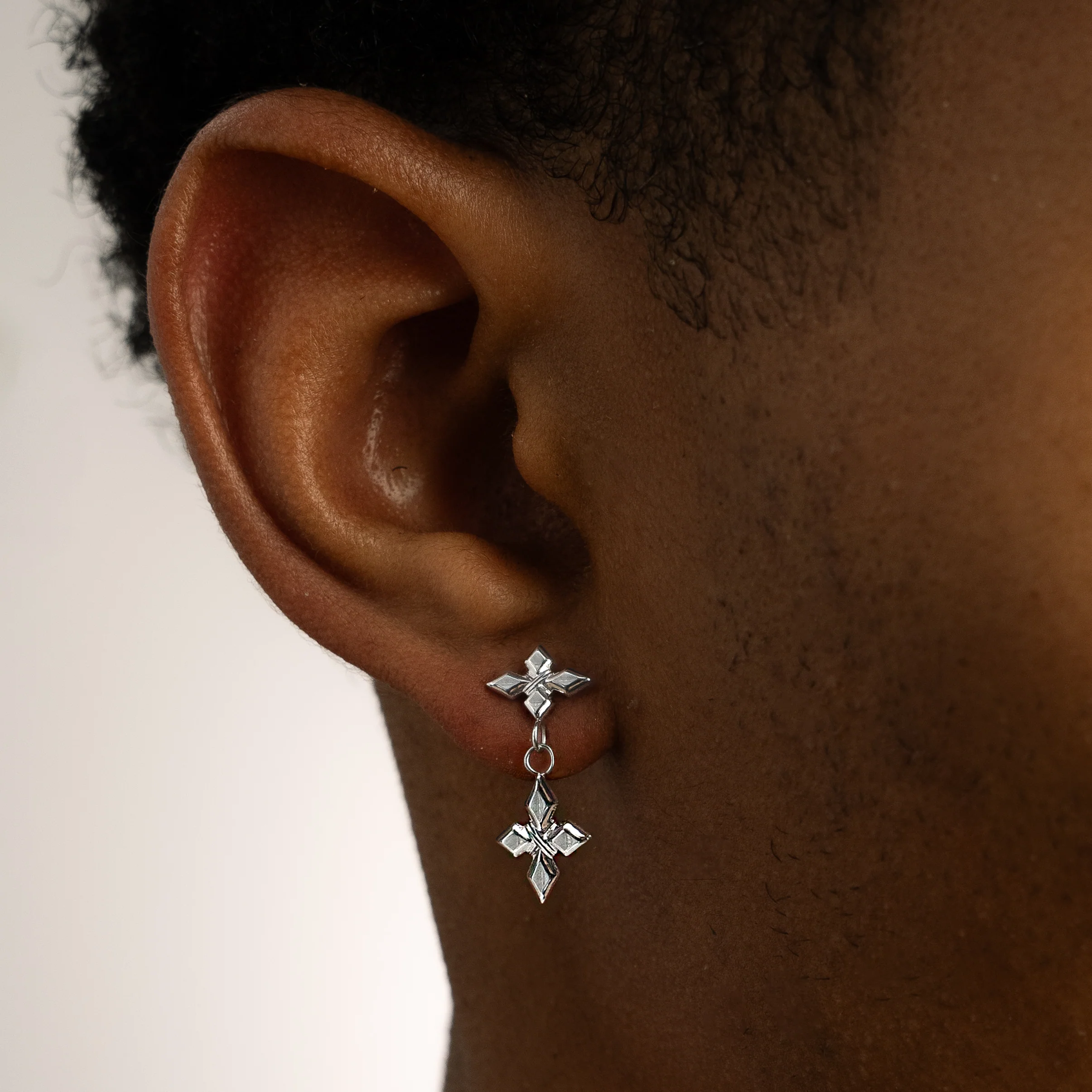 Crossed Star Earrings - Argenté - Image 2