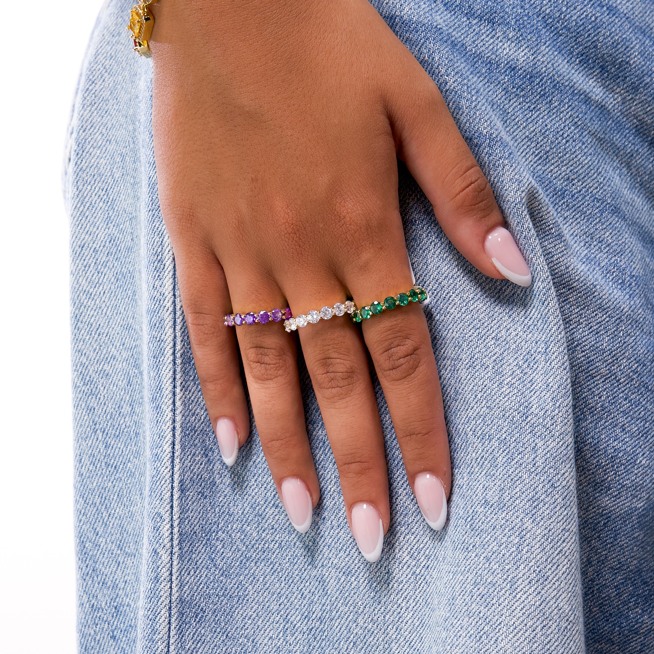 Eternity ring dorée - Vert - Image 2
