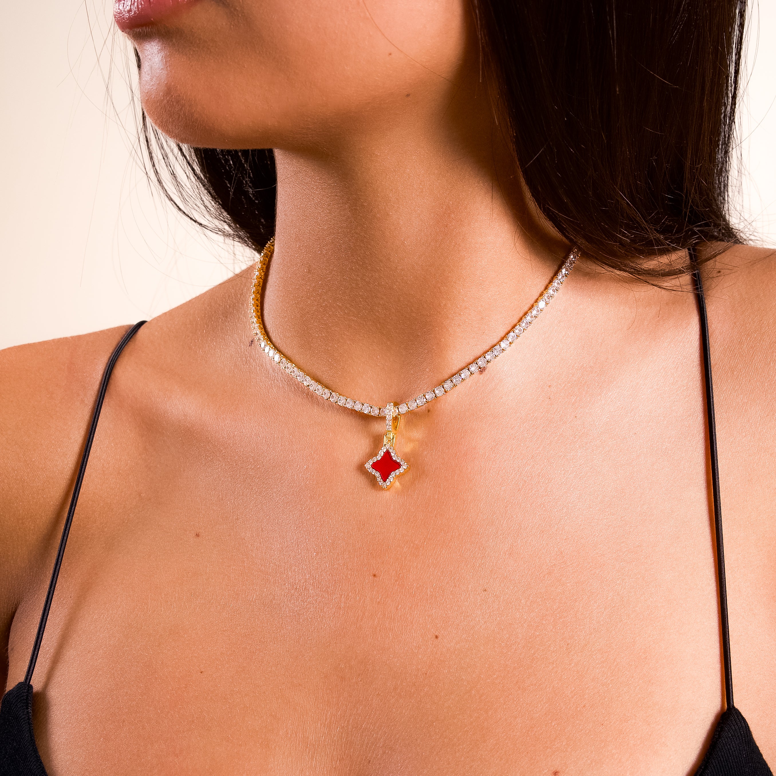 Flower dorée - Motif Rouge - Image 2
