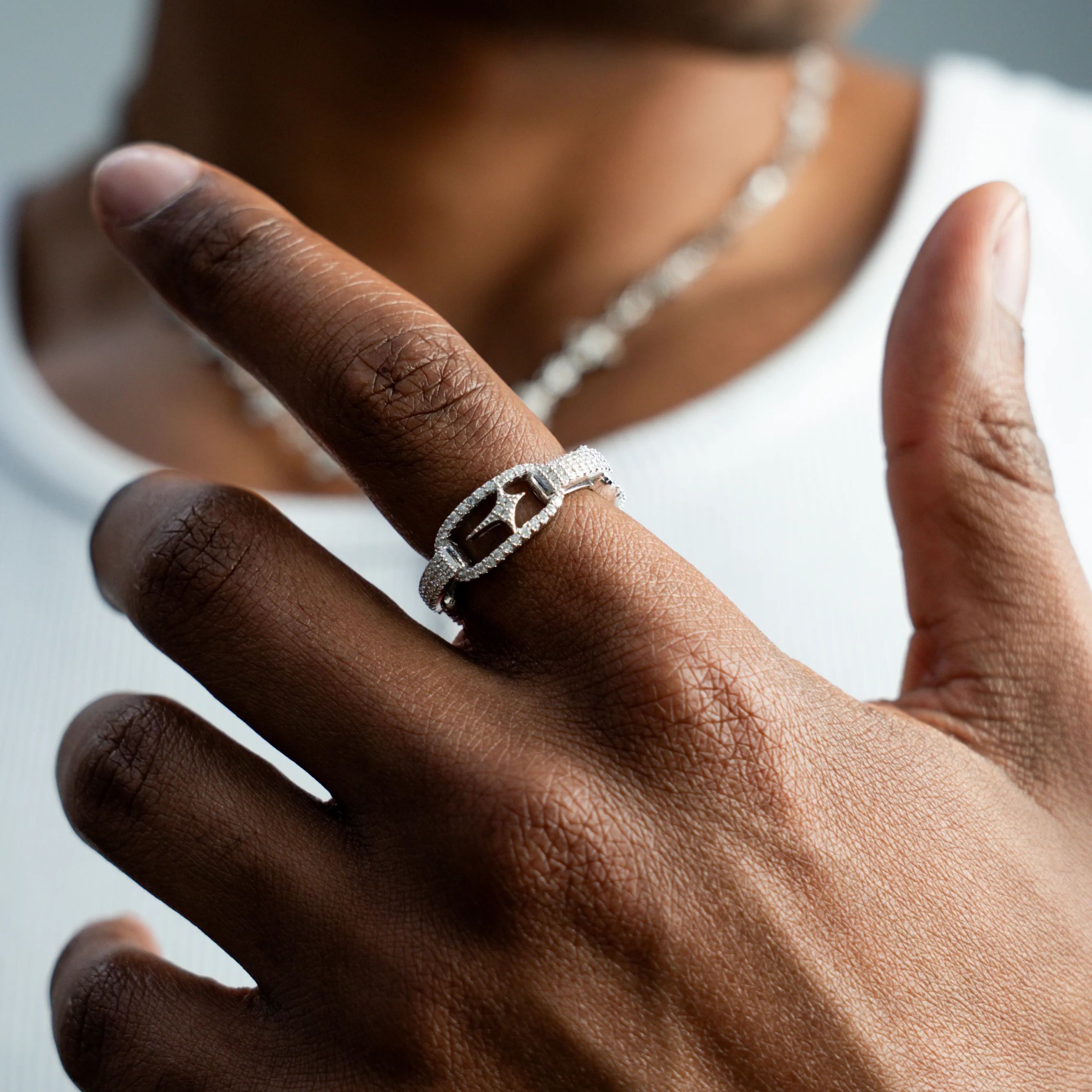 Iced H-ring signature argentée - Image 2
