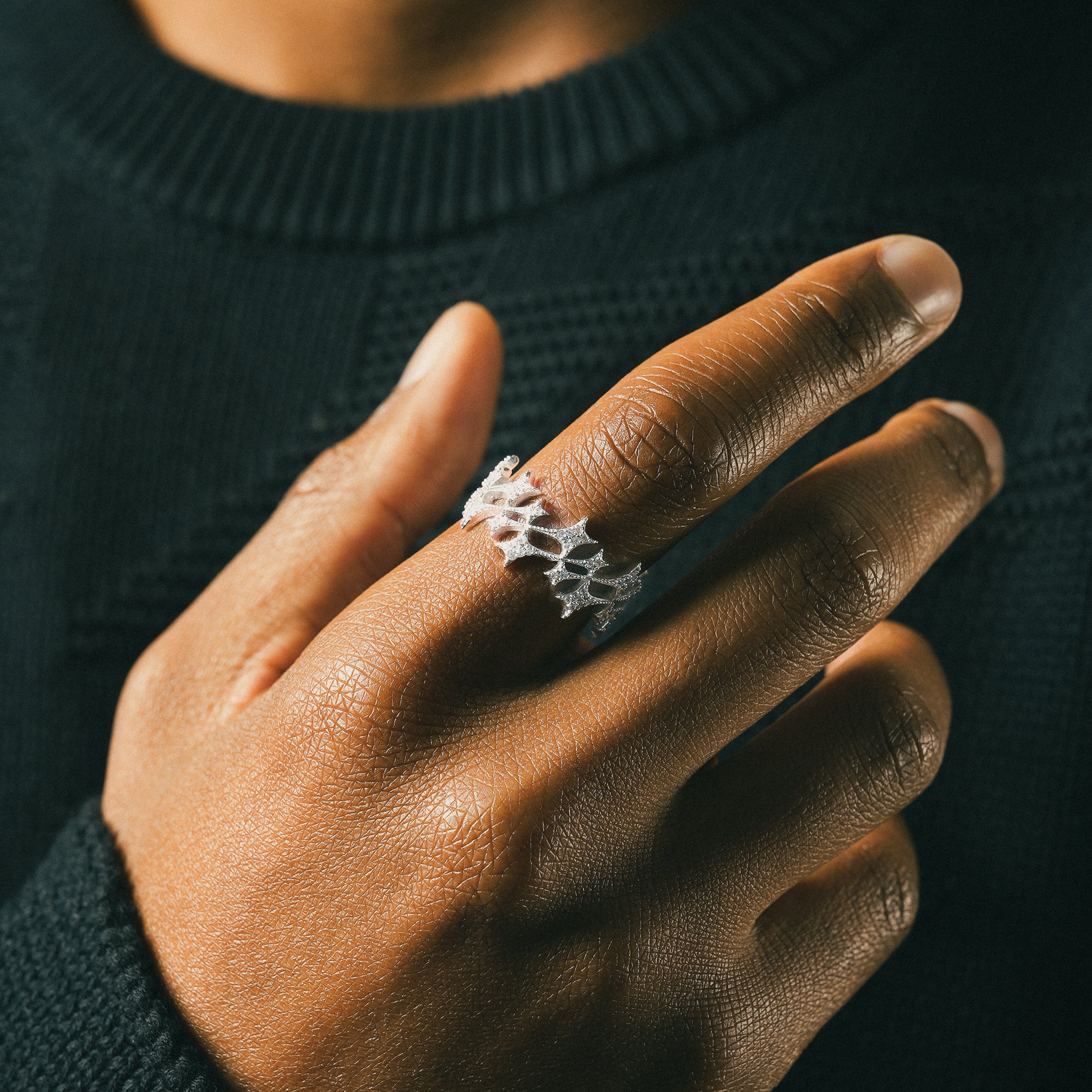 Iced Monogram Ring Argenté - Image 3