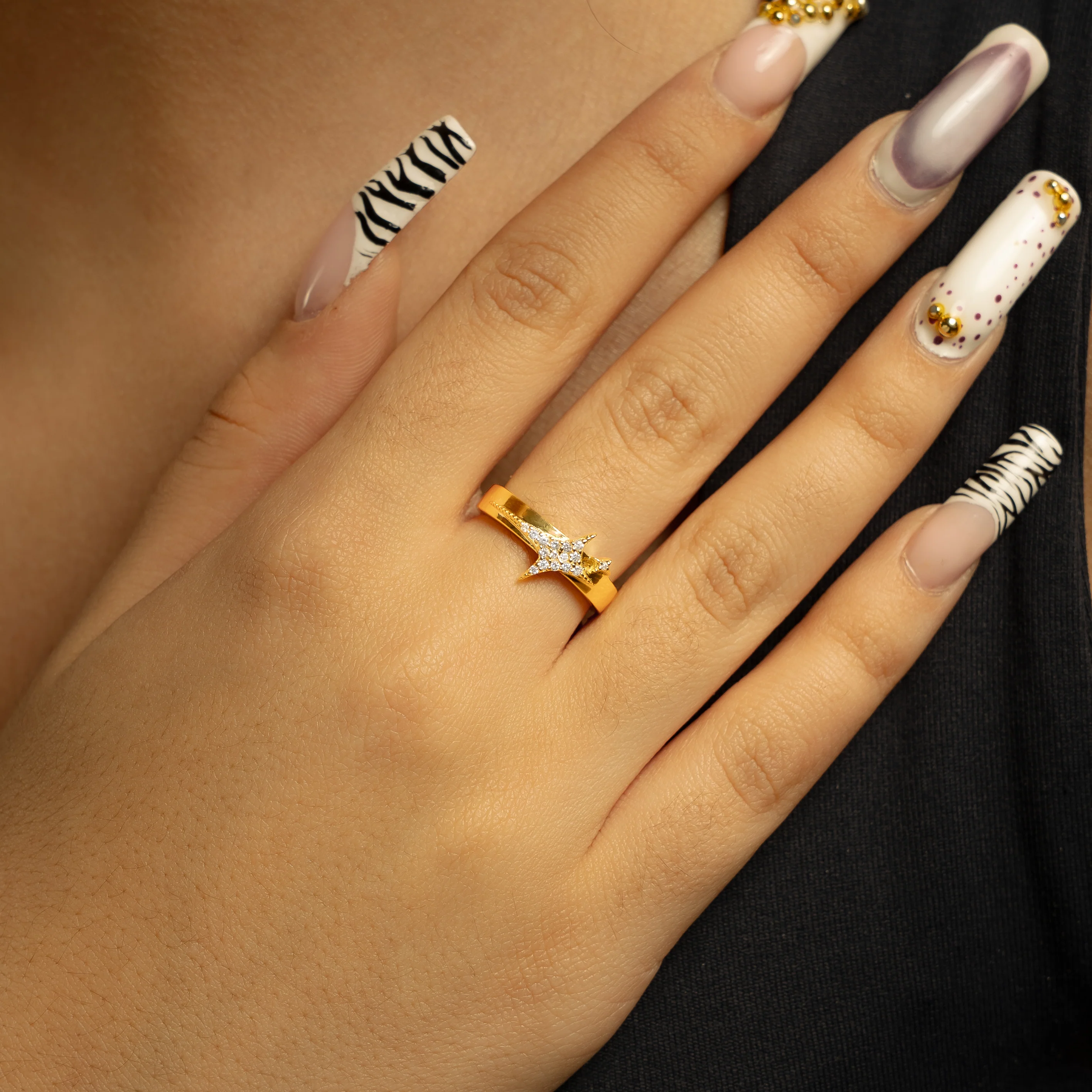 Iced signature ring dorée - Image 2
