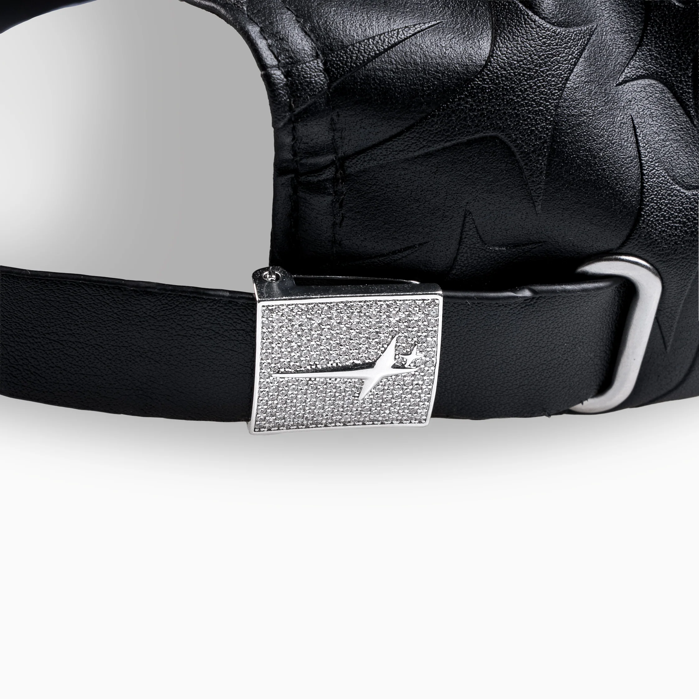 Leather Monogram Cap - Noir & Moissanite - Image 3