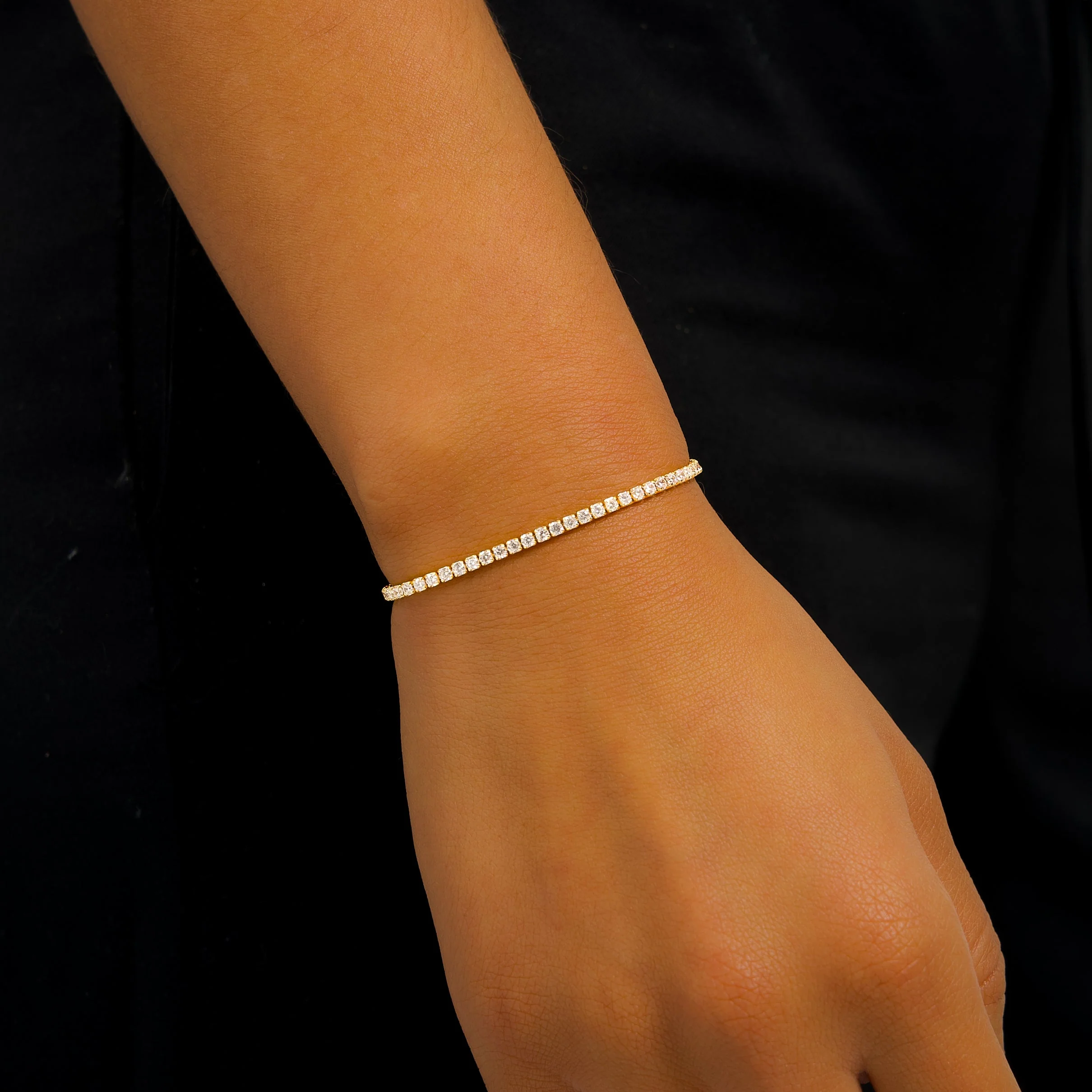 Bracelet Tennis 2 mm doré - Image 2