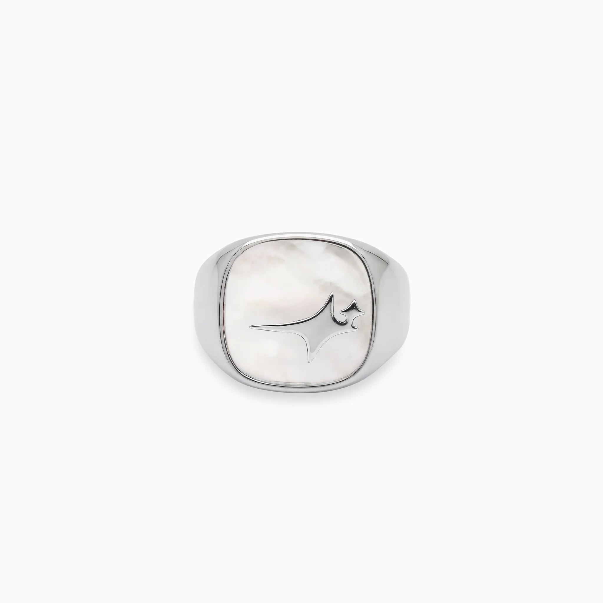 Raw Ring Argentée - Motif Blanc