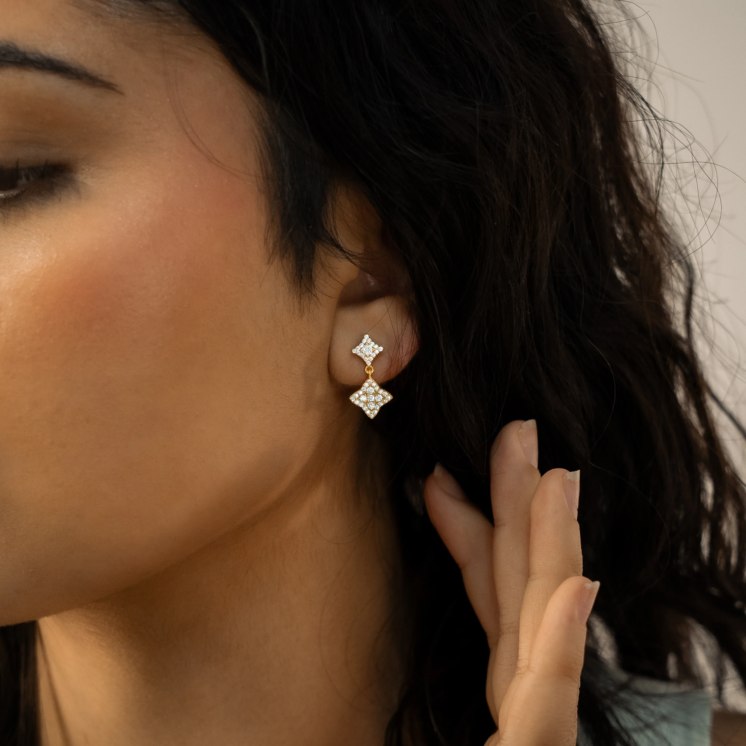 Stars & Flowers earrings dorées - Image 2