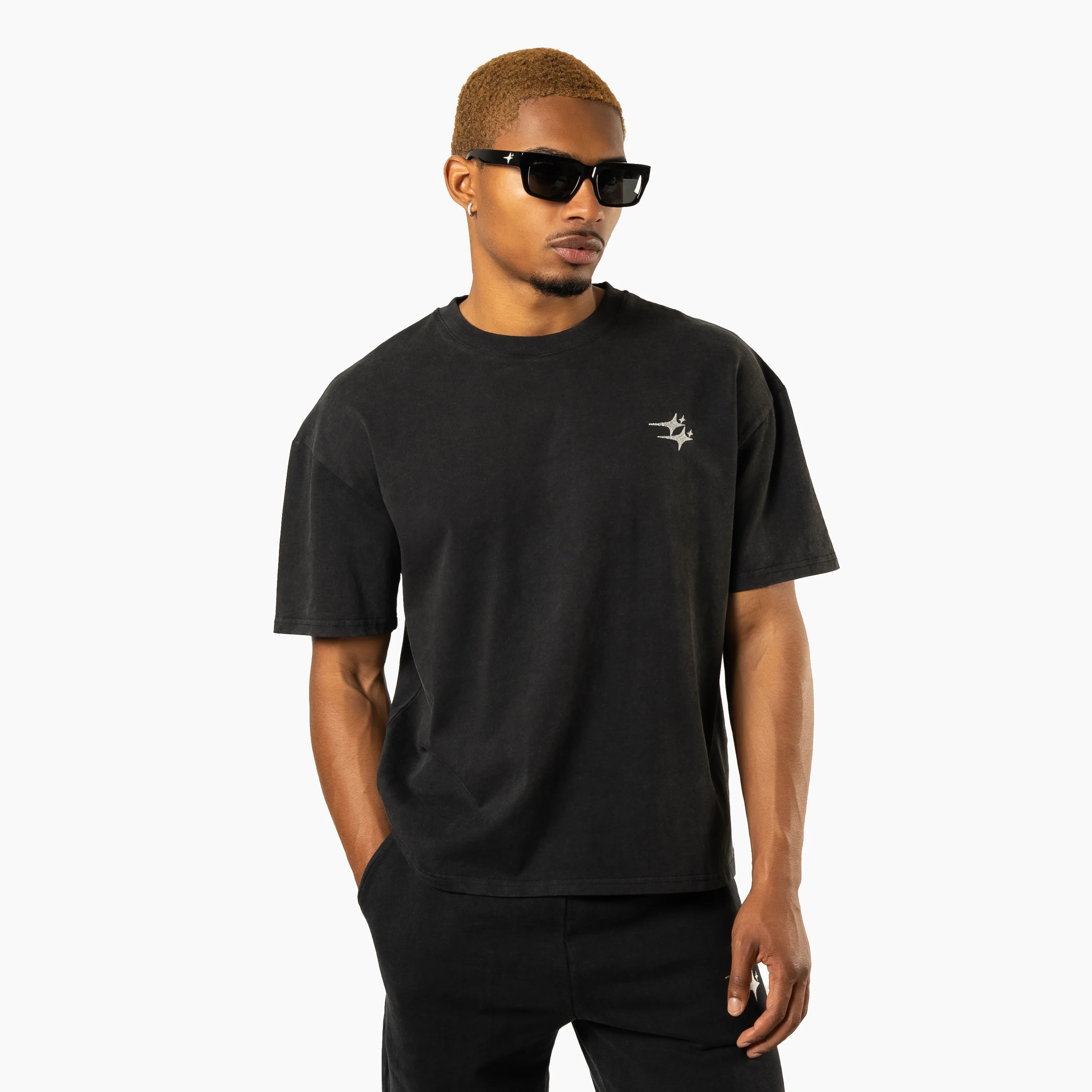 T-shirt Double Stars Noir - Image 4