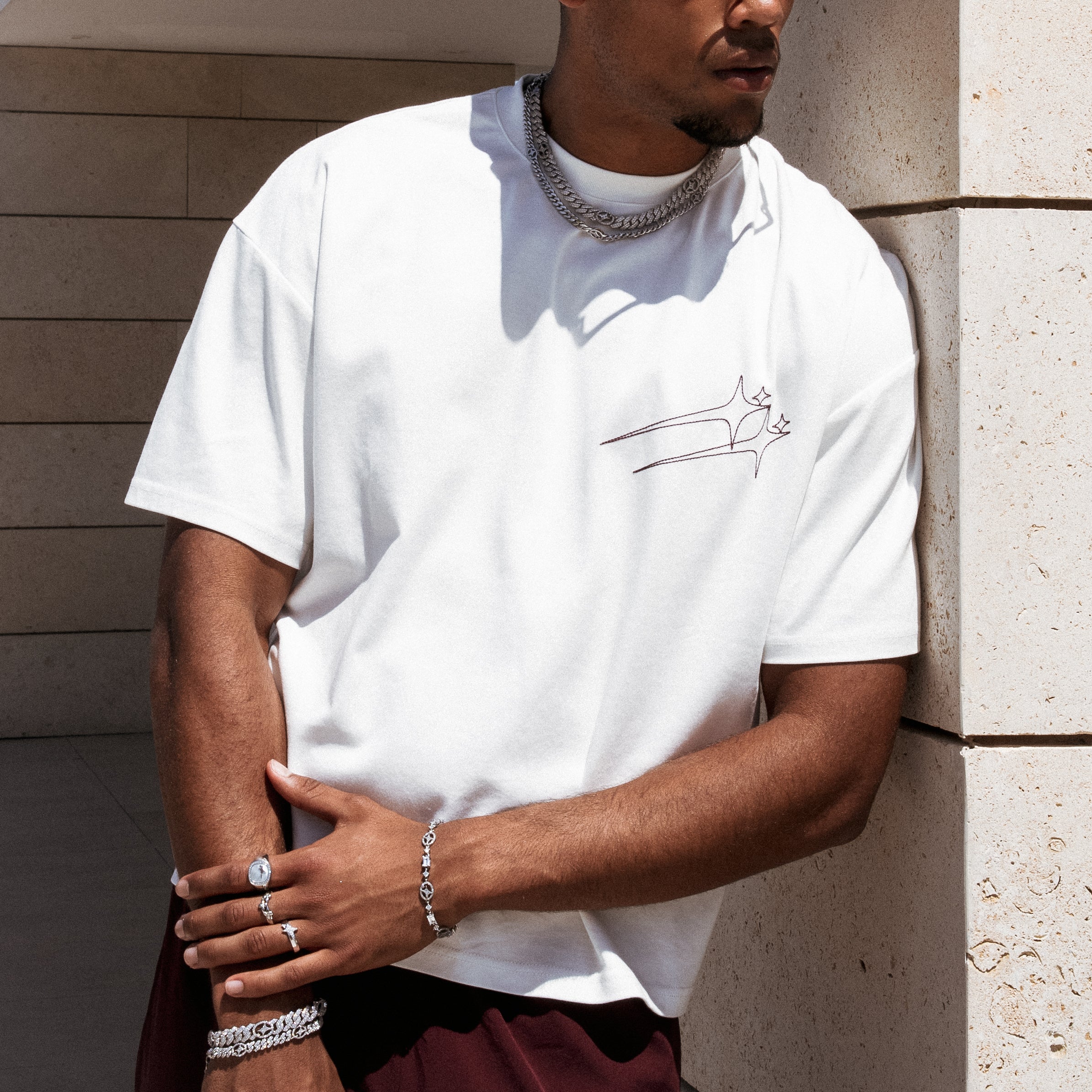 T-shirt Twin Stars - Blanc - Image 4