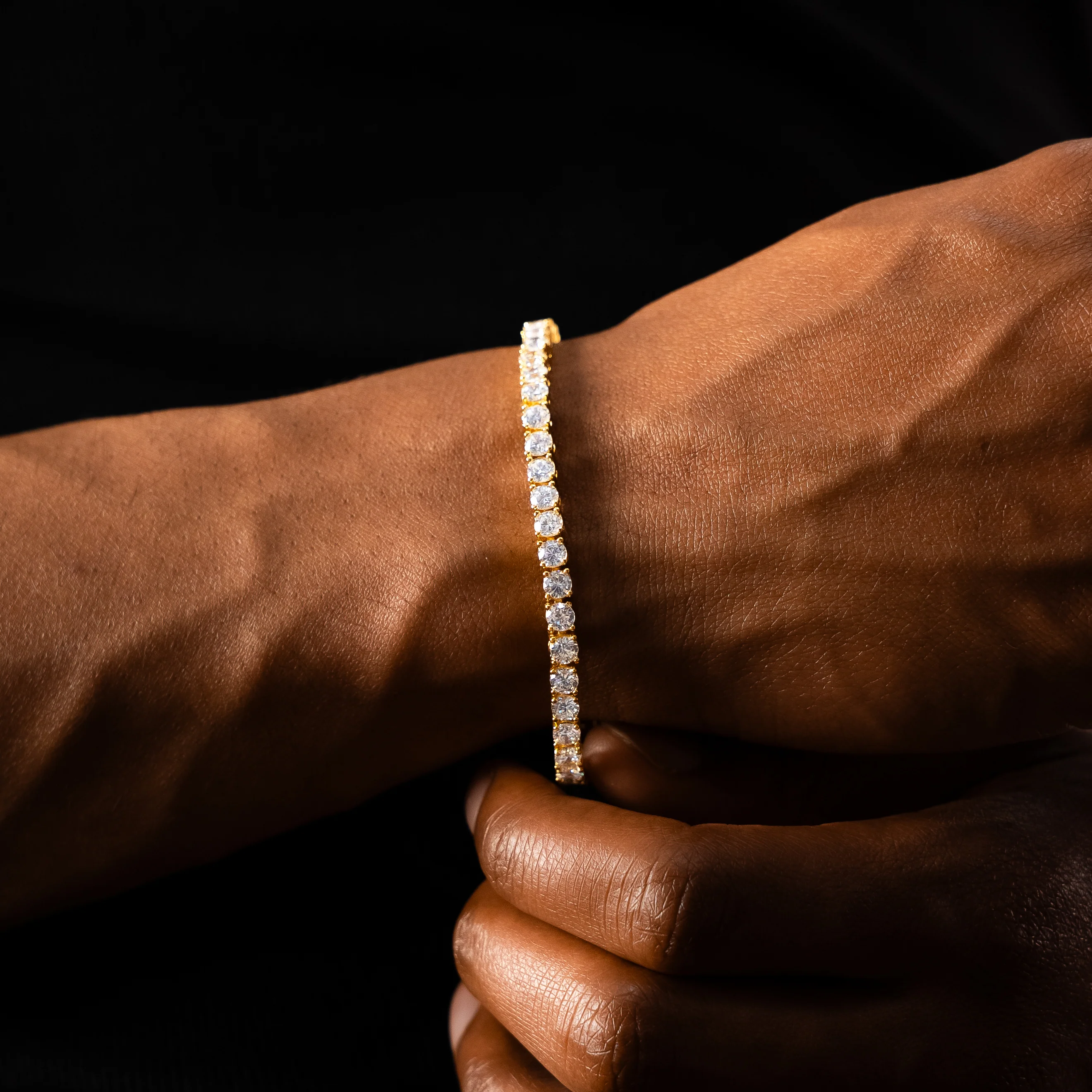 Bracelet Tennis 4 mm doré - Image 2